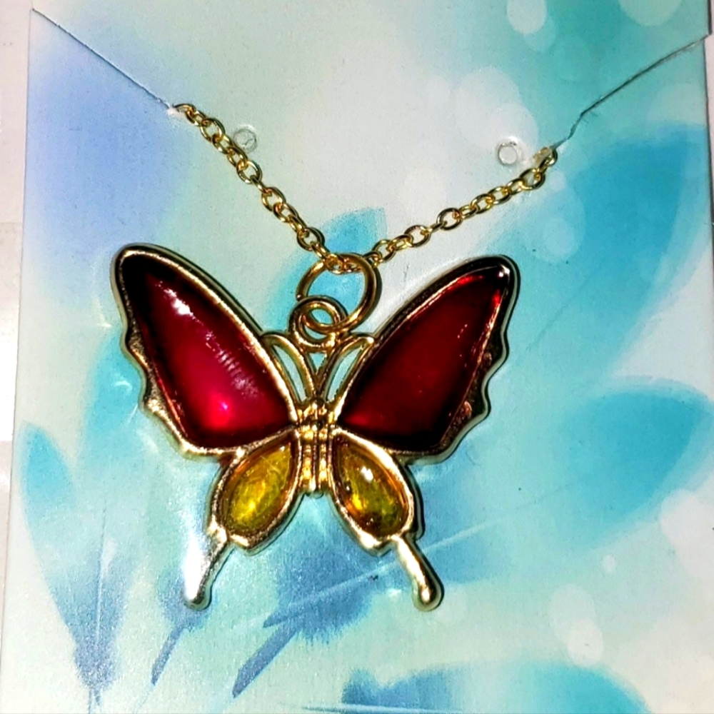 Resin Butterfly necklace